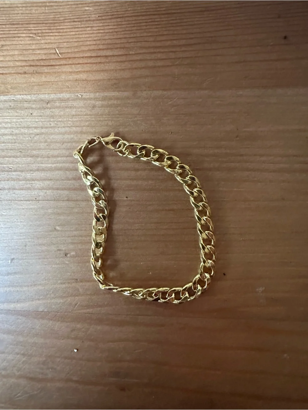 Gold-Tone Curb Chain Bracelet for Men